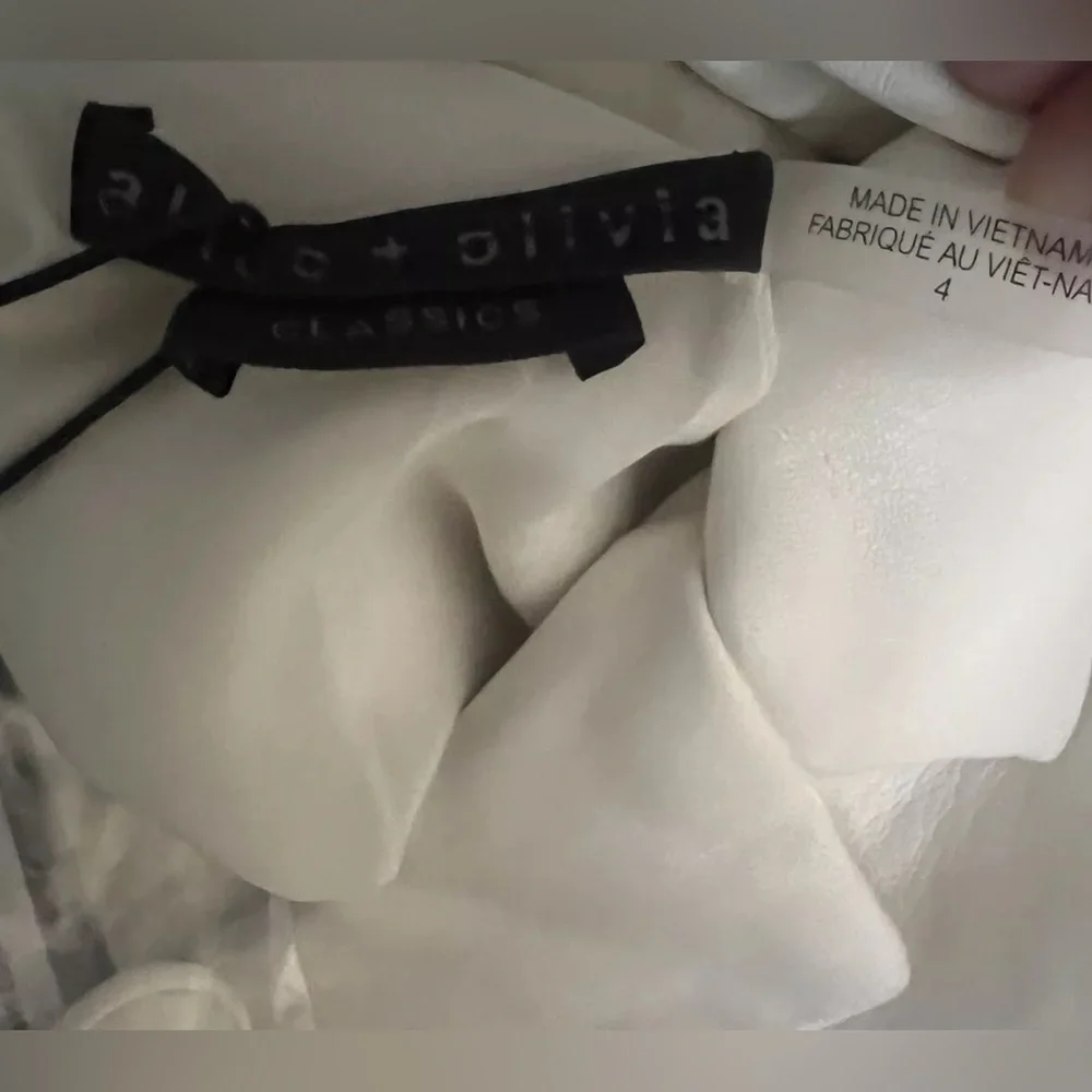 Alice and Olivia Faux Kyrie Tuxedo White Romper Jacket $495 New - Picture 5 of 11